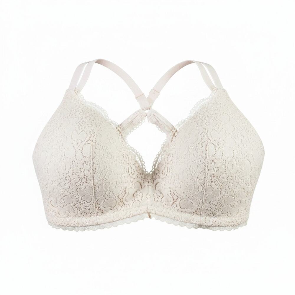 Aerie Women's 38D Pale Pink Wireless Lightly Lined Lace Bra Adjustable Straps